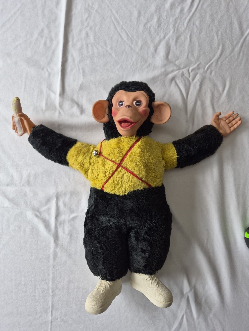 Vtg 50s Zippy Monkey Mr Bim Zip Plush Banana Toy Rubber Face Doll 16” - Picture 11 of 11